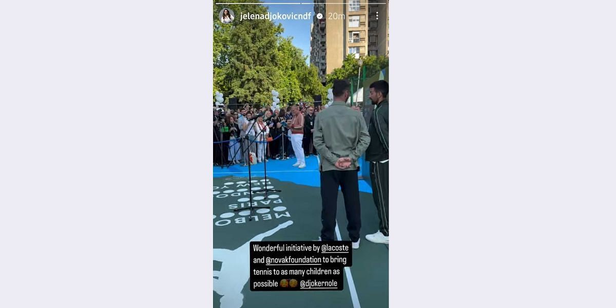 Screenshot via Jelena Djokovic @jelenadjokovicndf on Instagram dated May 14, 2025.